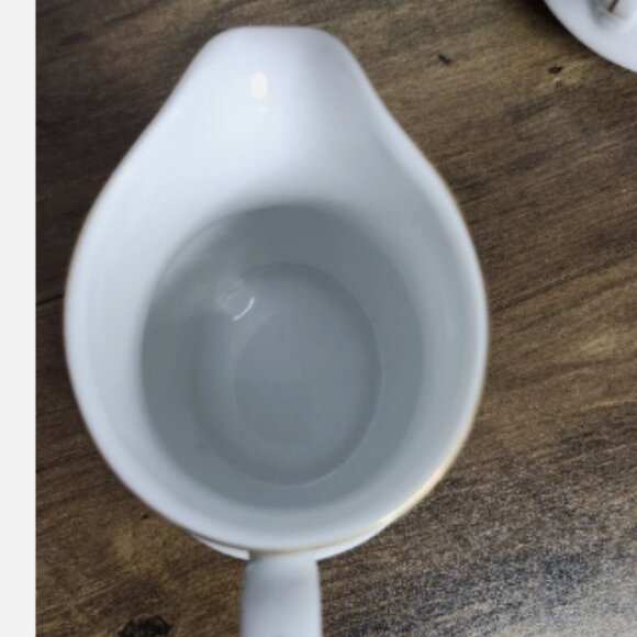 MIKASA Charisma Gray L9049 Creamer and Sugar Bowl w/Lid Floral Gold Trim Japan - Picture 11 of 14